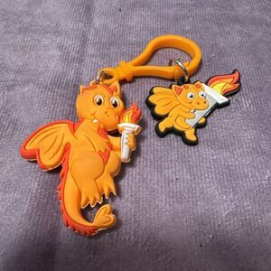 Kids Heart Challenge Keychain Hearty‎ Orange Dragon W/Baby AHA